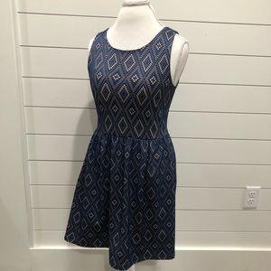Stretchy blue lined dress